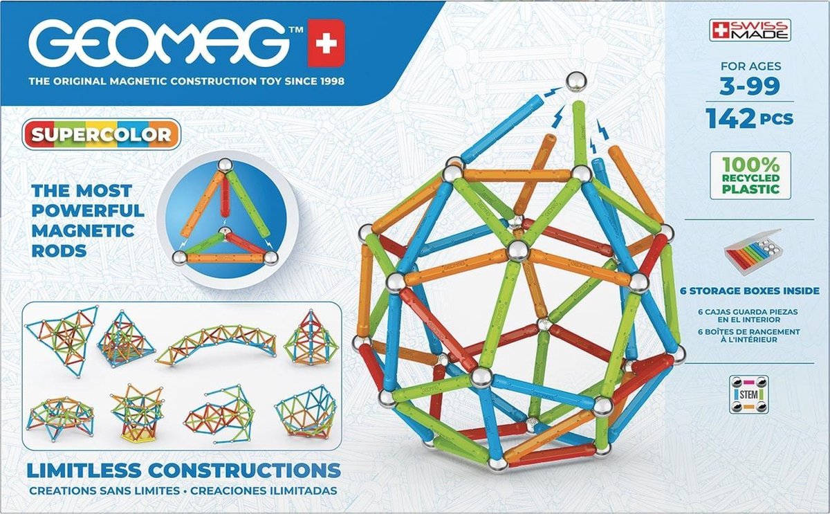Geomag Super Color Recycling, 142 Stück.