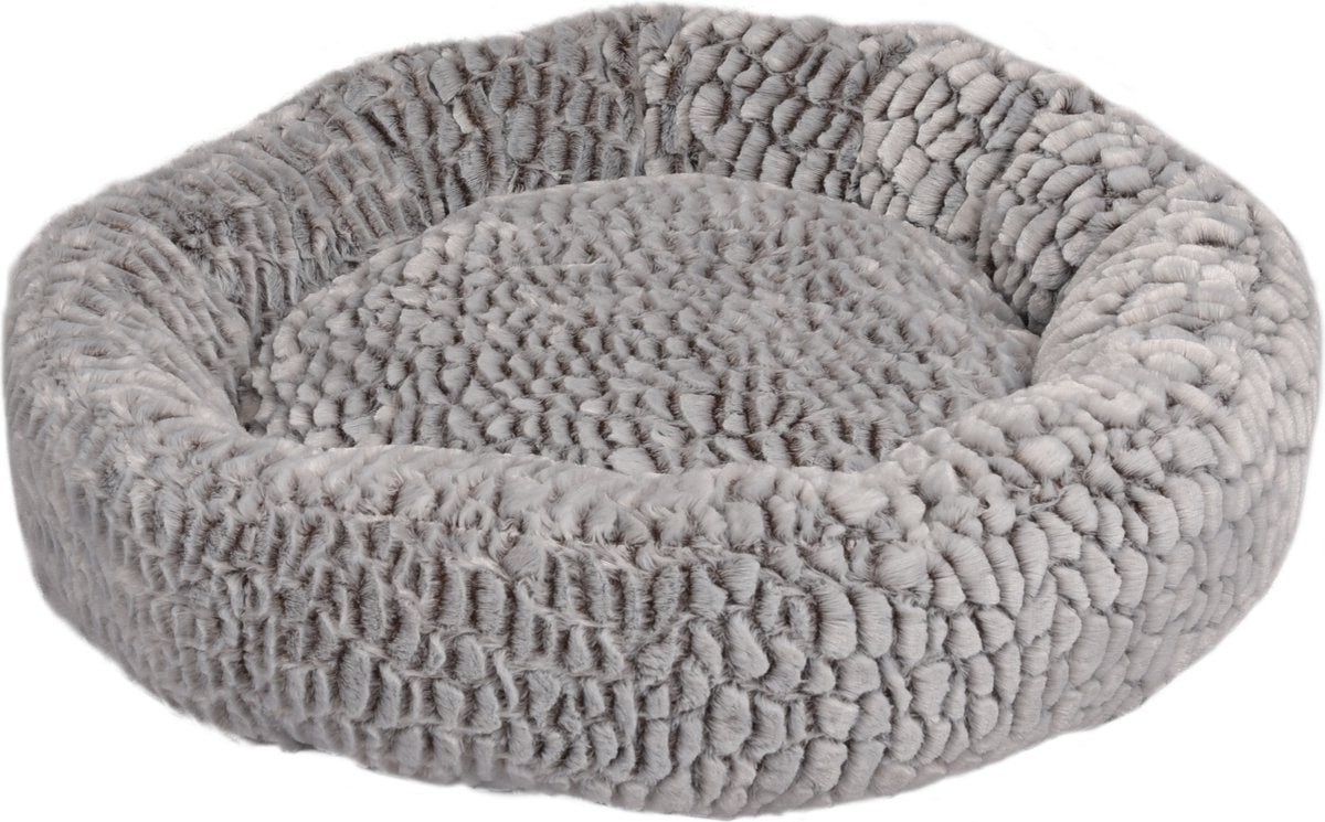 Flamingo mand snoozzy rond - grijs - 70 x 70 x 18 cm - zachte mand voor honden en katten