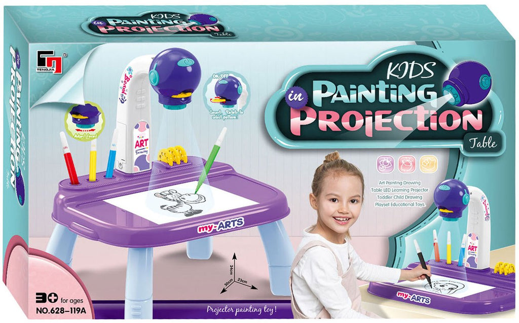 Teken projectietafel paars
