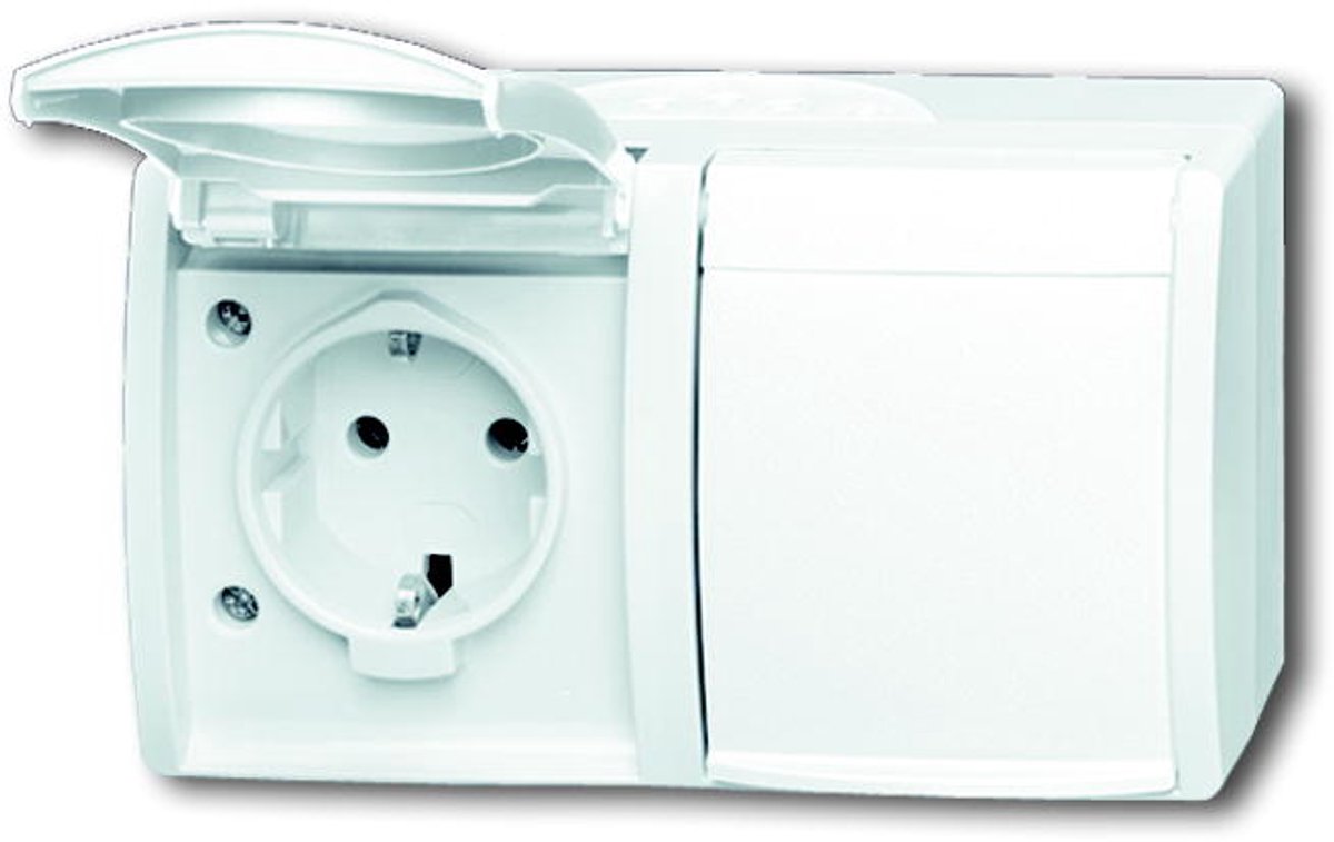 Busch-jaeger abb ocean ip44 wandstopcontact (wcd schakelmateriaal) - 2cka002084a0711 - e2p27