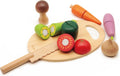 Classic world houten snijgroenten met mes en snijplank 16 dlg