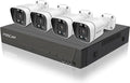 Foscam fn9108e-b4-2t poe beveiligingssysteem – 8-kanaals 5mp nvr kit met 4 bullet camera’s – persoons- en voertuigdetectie – nachtzicht – h.264+ – plug play – 2tb hdd – zwart