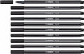 Stabilo pen 68 - premium viltstift - zwart - doos 10 stuks