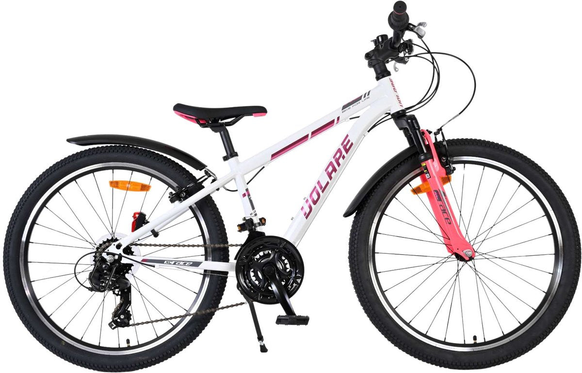 Volare xc race kinderfiets - 24 inch - wit roze - 21 versnellingen
