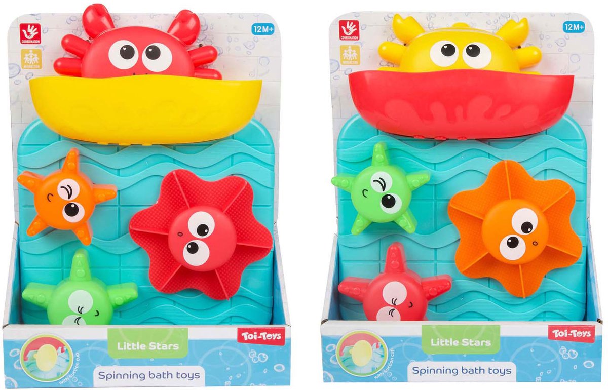 Toi-Toys Kleine Sterne Badespielzeug Wassermühle Krabbe