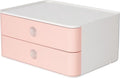 Han smart-box - allison - 2 lades - stapelbaar - wit roze - ha-1120-86
