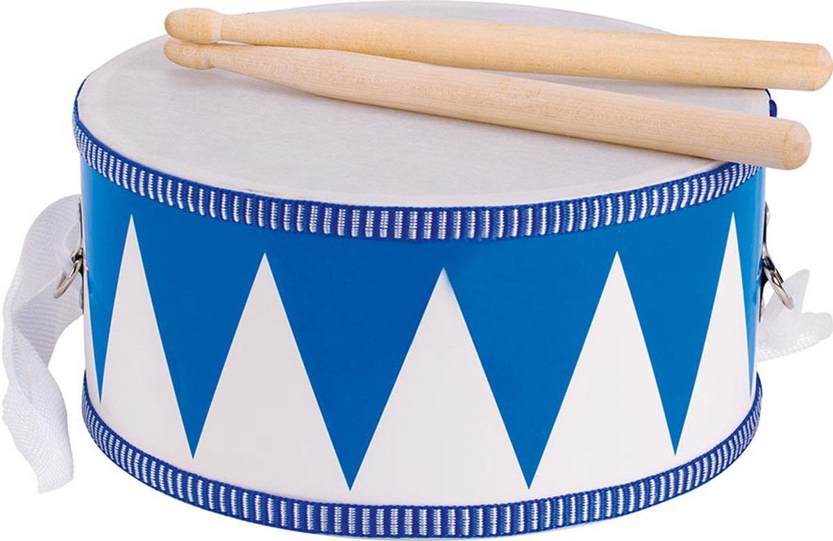Goki trommel blauw. 10x20,3 cm. 3+