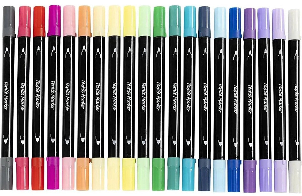 Creativ Company Textilmarker - zusätzliche Farben, 20 Stück.