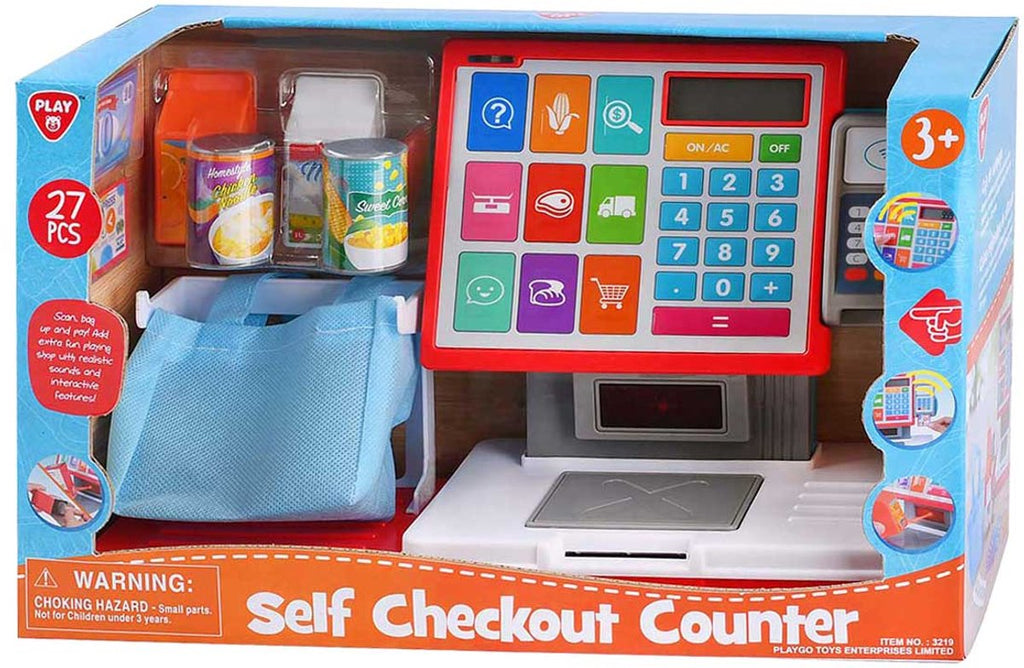 Playgo speelgoedkassa interactief winkeltje met accessoires - 27 delig.
