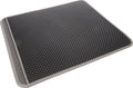 Flamingo kattenbakmat matz grijs – 70 cm l x 60 cm b x 1.3 cm h,antislip, waterdicht - honingraatstructuur - uitloopmat - placemat kat - schoonloopmat kattenbak - kattenbak accessoires - katten grit opvanger - katten mat