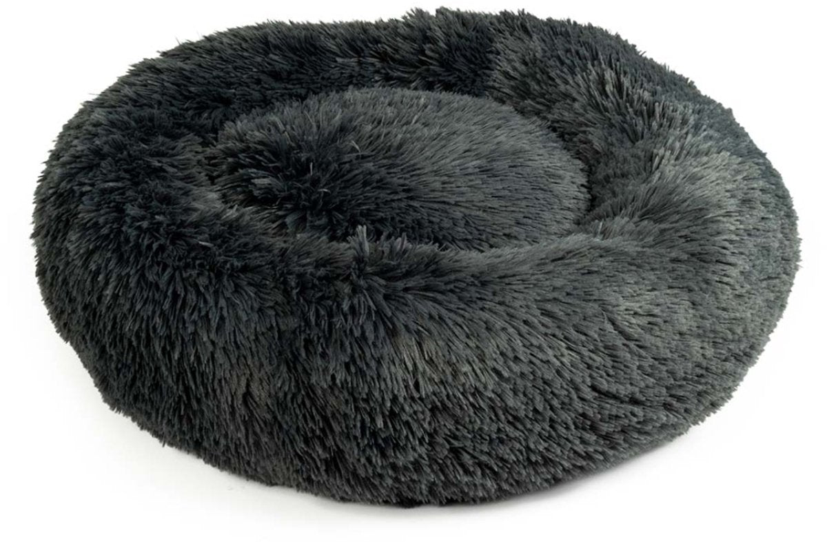 Duvo plus snug donut mand - zacht pluche donutbed voor hond en kat - wasbaar op 30°c - m 65x65x15cm - donkergrijs