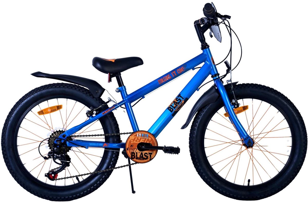Volare nerf kinderfiets - jongens - 20 inch - satijn blauw - 6 speed