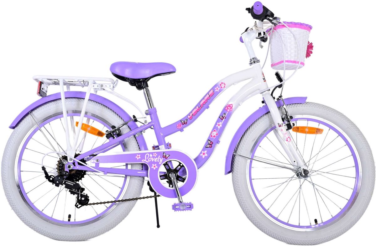 Volare wunderschönes Kinderfahrrad - Mädchen - 20 Zoll - lila - 7 Gänge