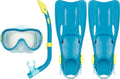 Waimea duikset - masker snorkel vliezen - kinderen - blauw - maat 35-38