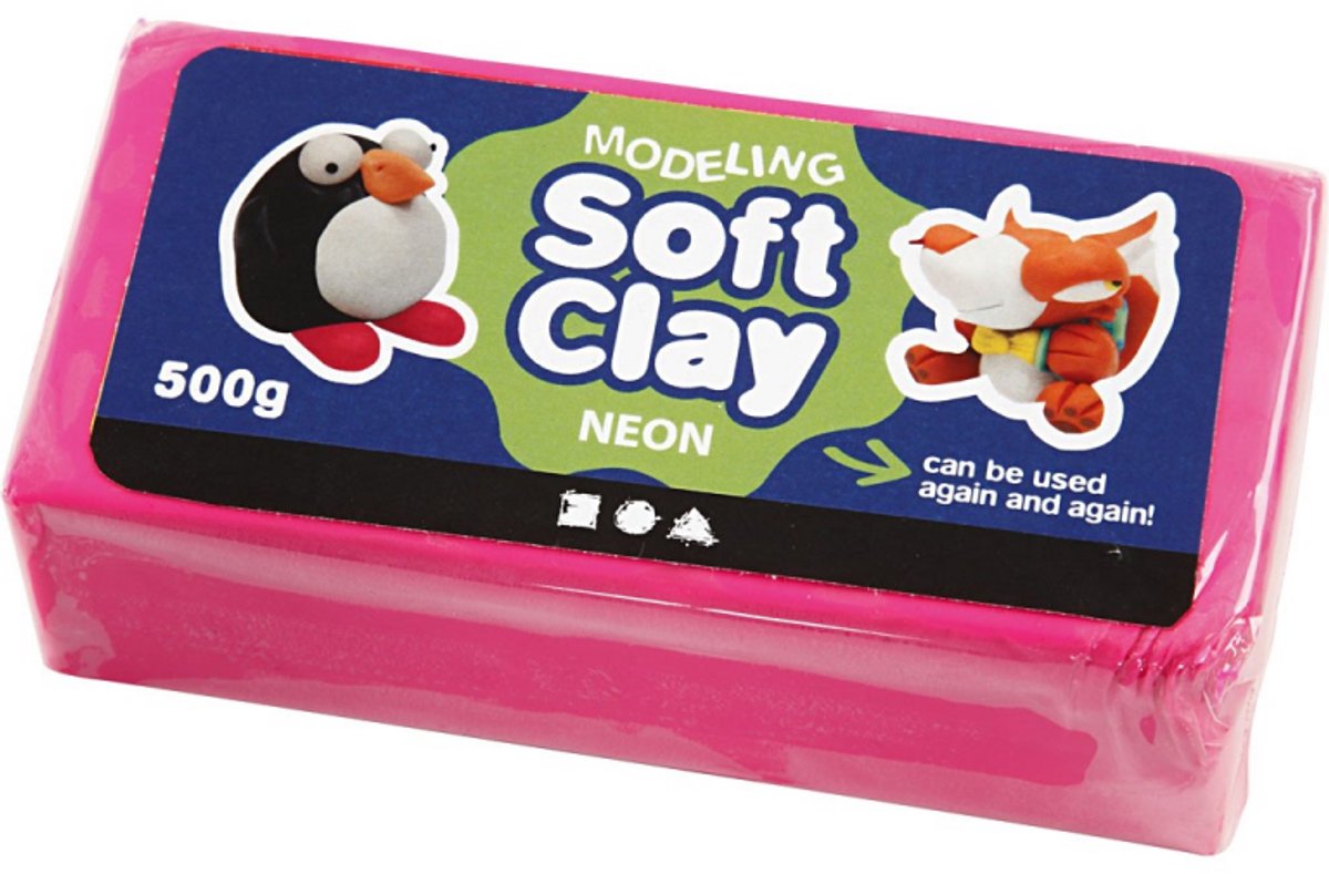 Creativ Company Weiche Modelliermasse - Neonrosa, 500 g.