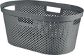 Curver infinity recycled wasmand dots - 40 liter - 100% recycled - donkergrijs