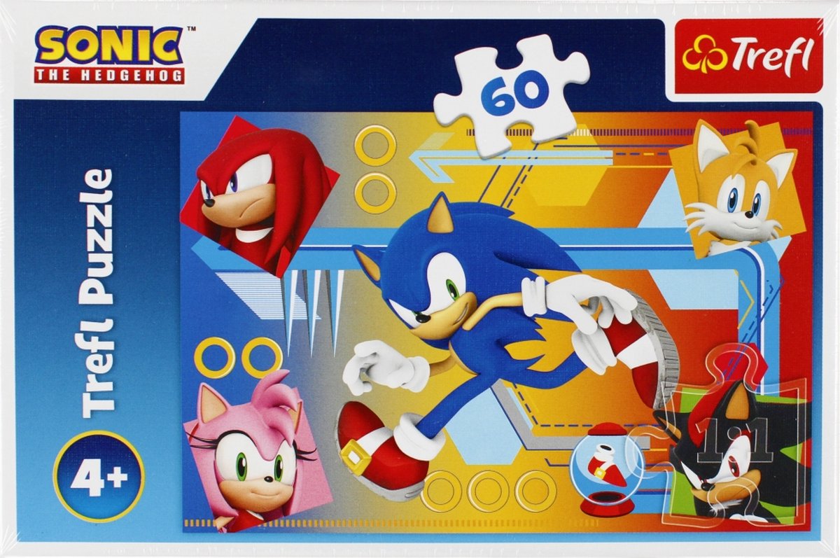 Trefl - puzzels - 60 - sonic in actie sega sonic the hedgehog