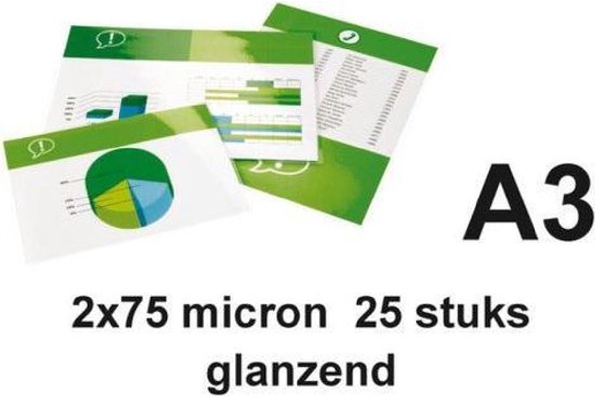 Gbc lamineerhoes - a3 formaat - 2x75 micron - pak van 25 stuks