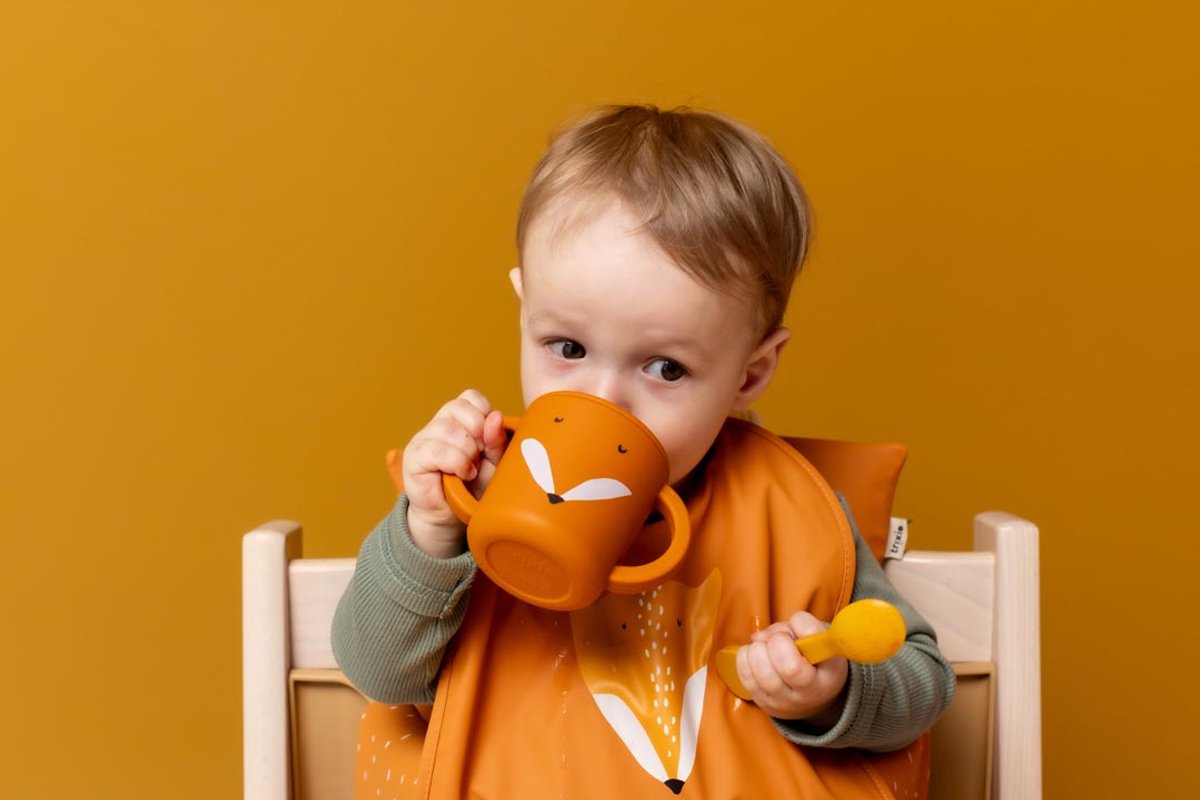 Trixie tuitbeker - mr. fox - drinkbeker voor baby - antilek beker - voor baby's vanaf 4 maanden - van siliconen - geschikt voor de vaatwasser