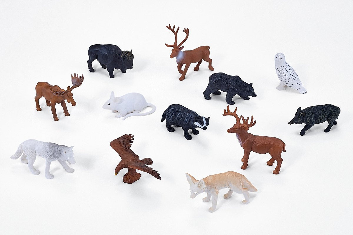 Mojo Wildlife Mini-Waldtier-Spielset, 12-teilig - 380054