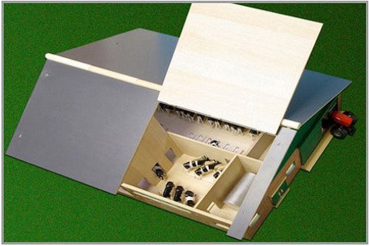 Kids Globe Holzboxenhaus mit Melkanlage 1:32