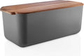 Eva solo broodtrommel met deksel, grijs, kunststof, bamboe, 42 x 19 x 16 cm -