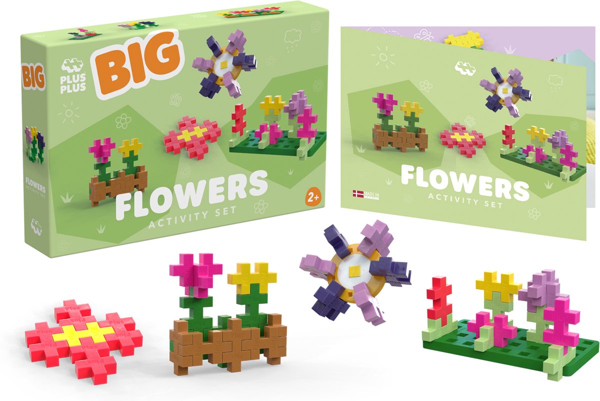 Plus-plus big activity flowers bloemen – 4355 – bouwspeelgoed – constructiespeelgoed – set met 40 bouwstenen – vanaf 1 jaar