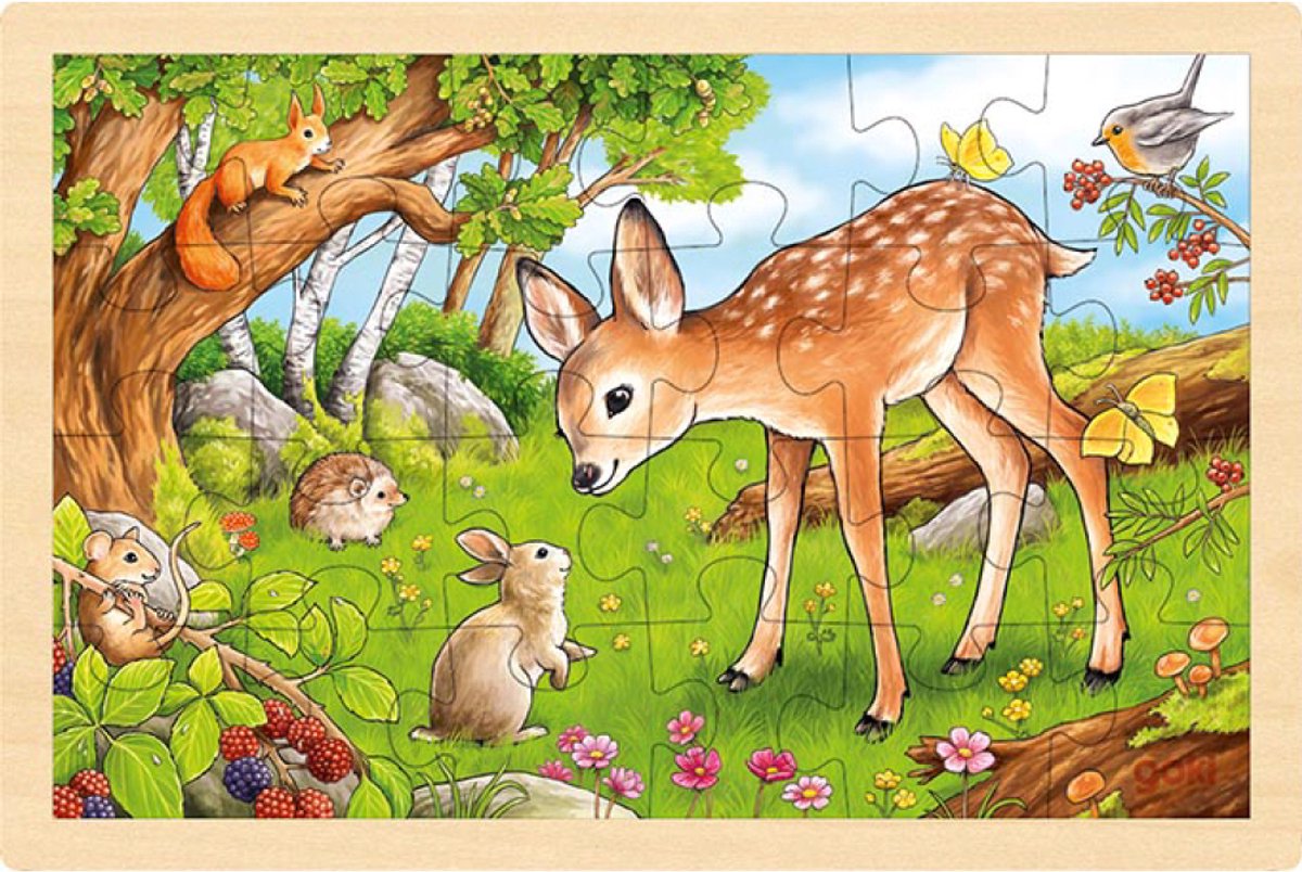 Goki Holzpuzzle Hirsch, 24 Teile.