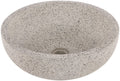Differnz terrazzo waskom - 40x40x15cm - rond - terrazzo - mat wit zwart