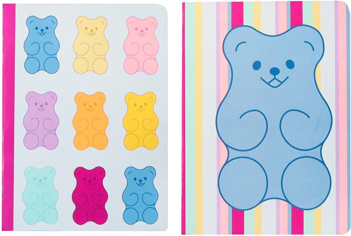 Kangaro schriften - b'log sweet candy - formaat a5 - met lijn - 2 stuks - met aarbeiengeur - an-122664-a