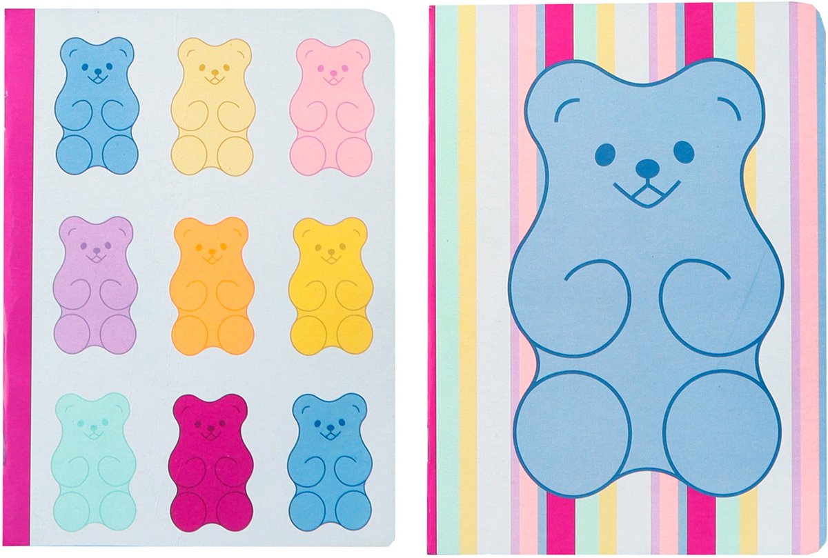 Kangaro schriften - b'log sweet candy - formaat a4 - met lijn - 2 stuks - met aarbeiengeur - an-122640-a