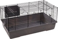 Flamingo hamsterkooi – mobi – caviakooi dwergkonijnenkooi – binnenkooi met hooiruif en diepe bodem – metaal zwart grijs – 75x47x40 cm – europese kwaliteit