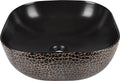 Differnz safari waskom 41.5x41.5x14cm keramiek snake zwart goud