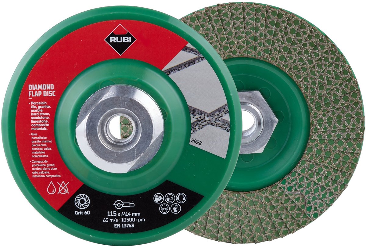 Rubi flap disc diamant lamellenschijf 115 mm korrel 50 60