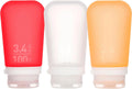 Human gear - gotoob+ 3-pack - reisflesje - flacon- lekvrij - herbruikbaar - large - 100ml - clear red orange l