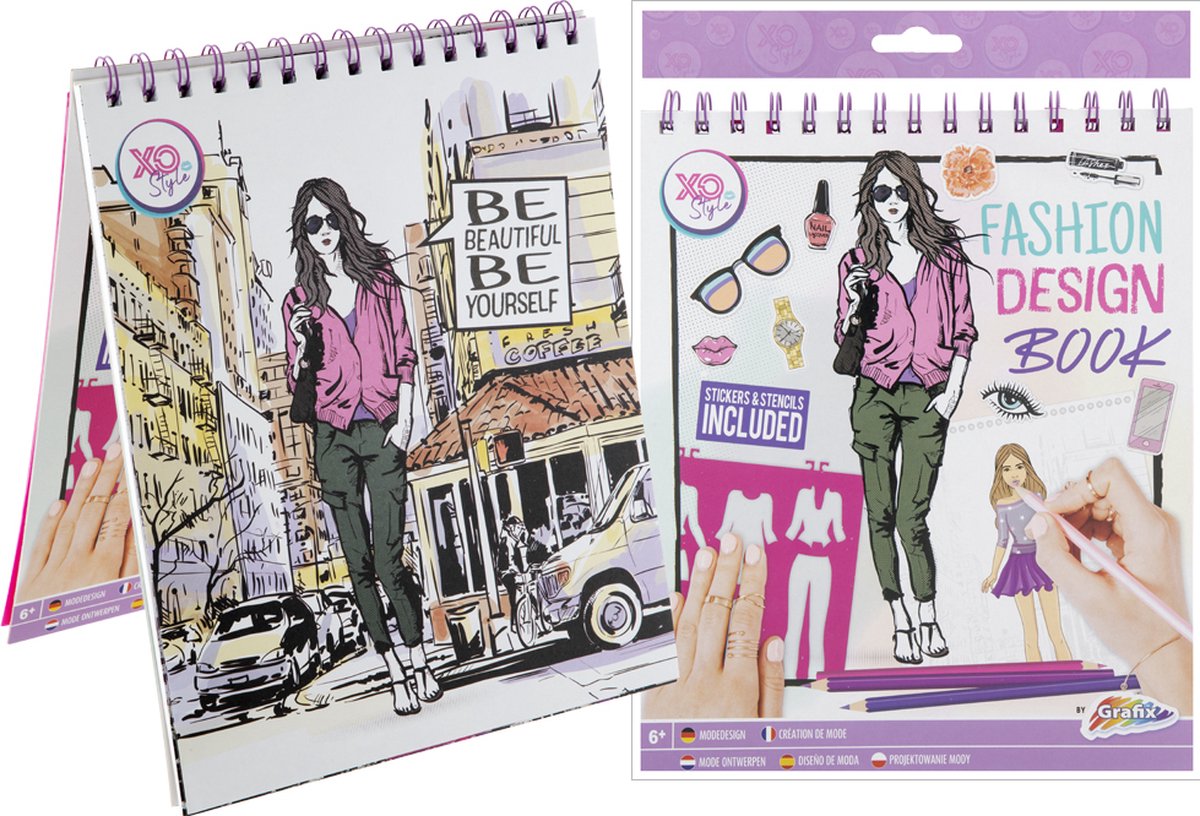 Grafix Fashion Design-Stickerbuch + Schablonen