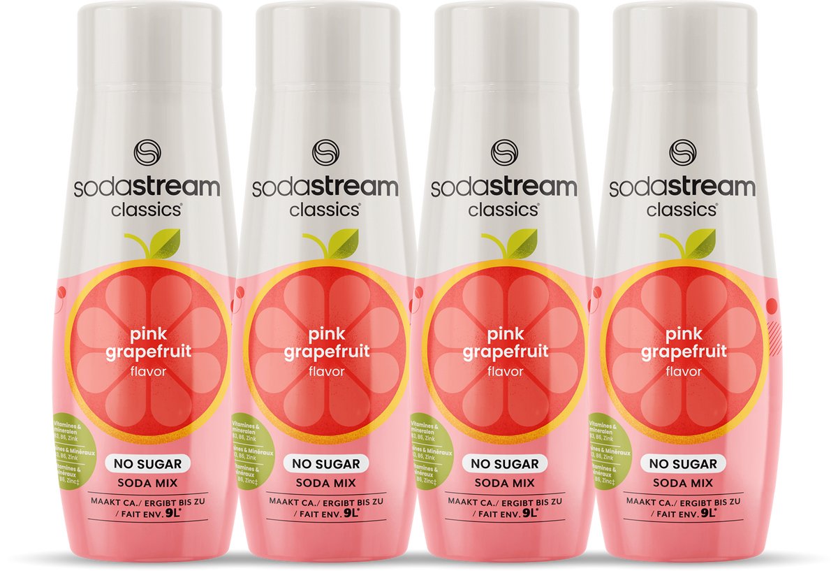 Sodastream pink grapefruit zero siroop - 4 pack