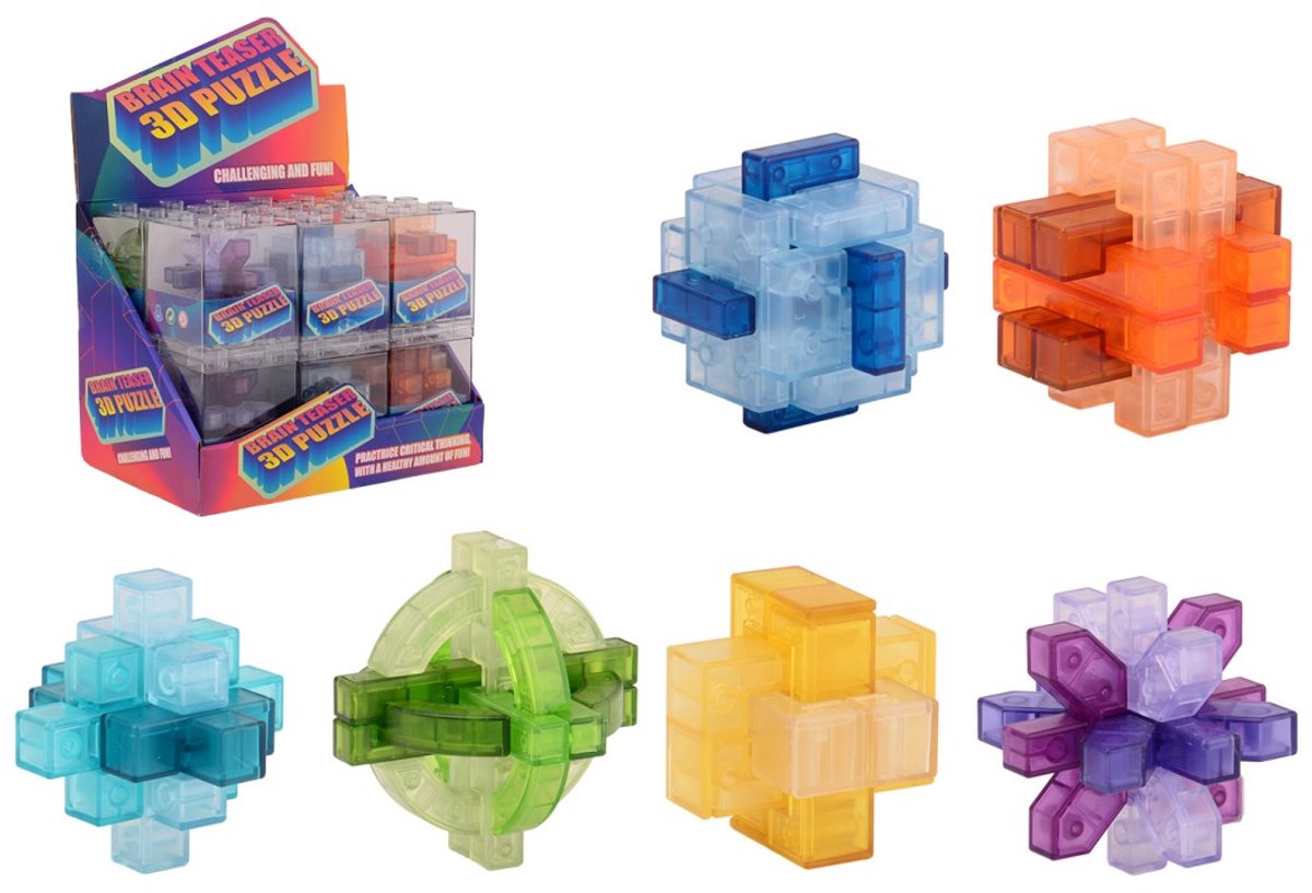 Johntoy 3D-Gehirnpuzzle, transparente Farbe