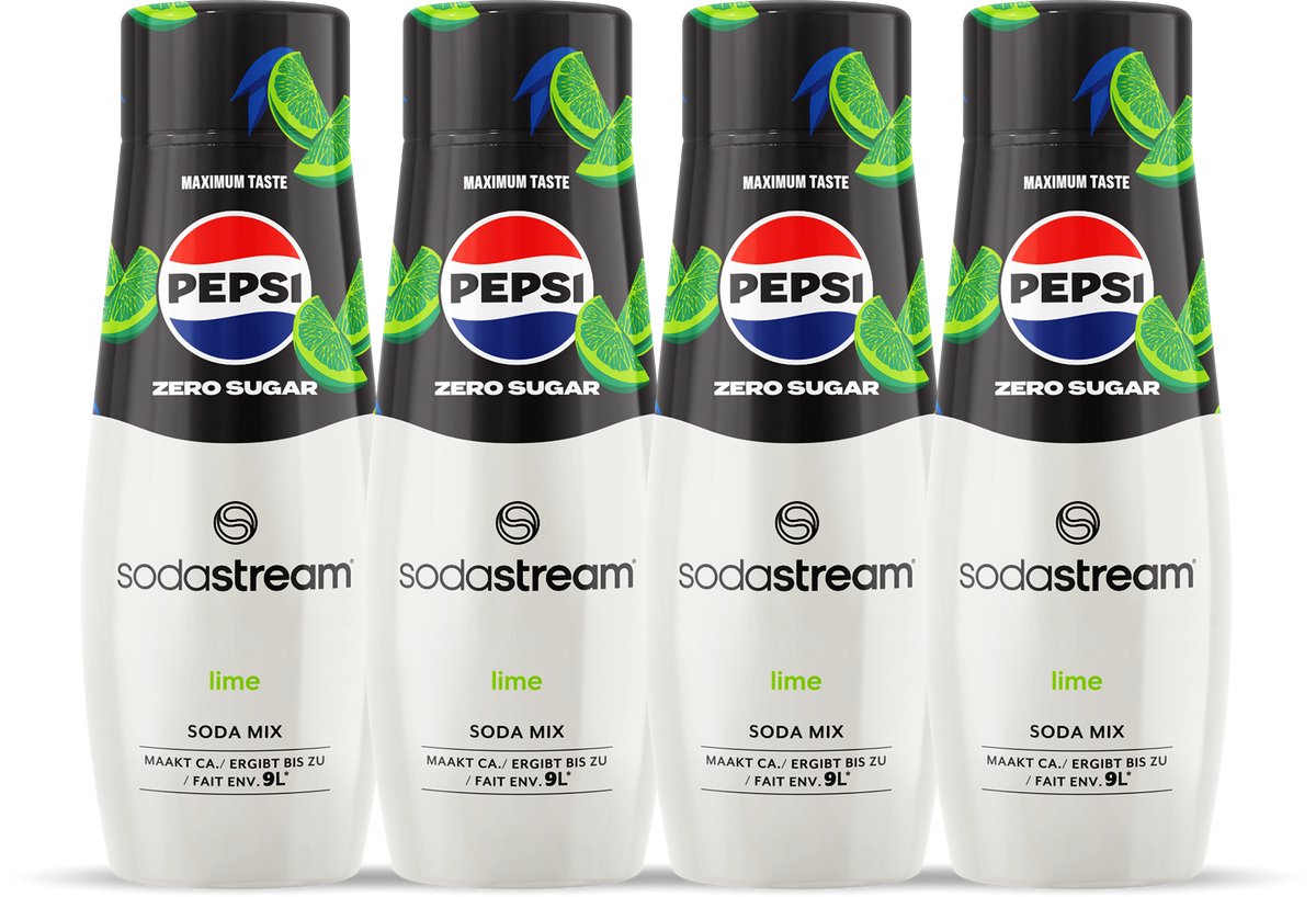 Sodastream pepsi lime cola zero siroop - 4 pack