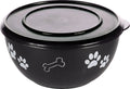 Flamingo kena met deksel - eet- en drinkpot honden - eetpot met deksel kena zwart l 17,2cm 1250ml - 1st - 129689 - 1st