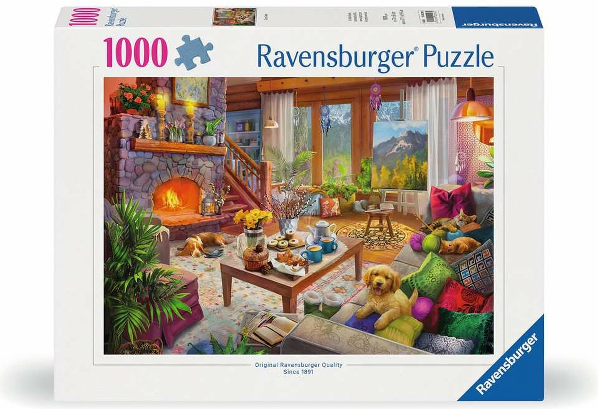Ravensburger Puzzle Gemütliche Hütte, 1000 Teile.