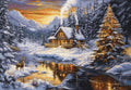 Luca-s borduurpakket - winter evening in the mountains - winteravond in de bergen - b721