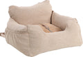 Flamingo autostoel hond – autostoel megan beige – 56x50x17cm – wasbare hoezen antislip bodem – veilig comfortabel reizen