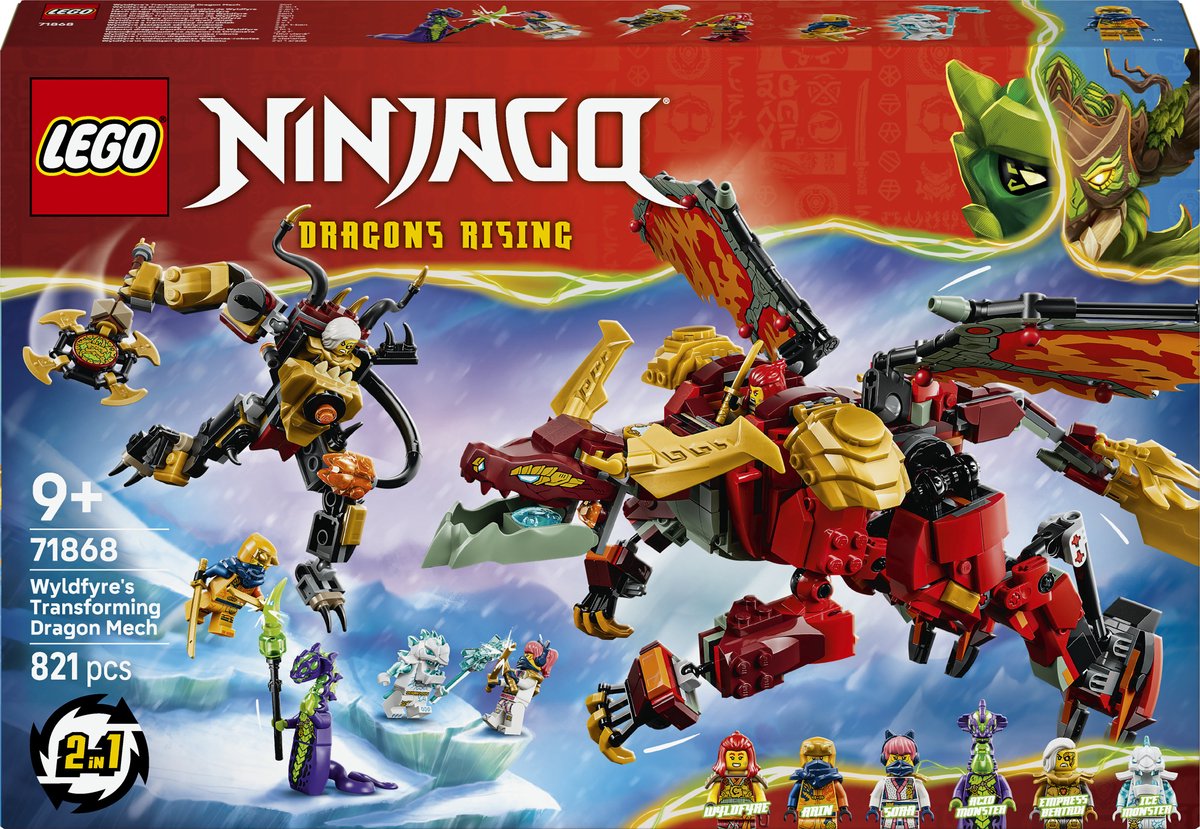 Lego ninjago wyldfyre's transformerende drakenmecha