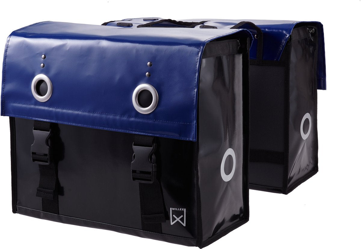 Willex - dubbele bisonyl tas - 52l - grijs zwart - universele bevestiging - de klassieker