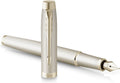 Parker im monochrome vulpen | blauwe inkt | champagnekleurige afwerking en details | medium punt | met geschenkdoos