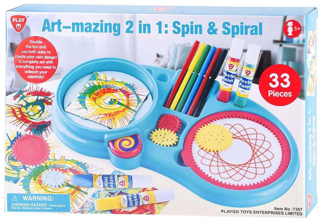 Playgo 2-in-1 Spiralzeichenset - 33 Teile.