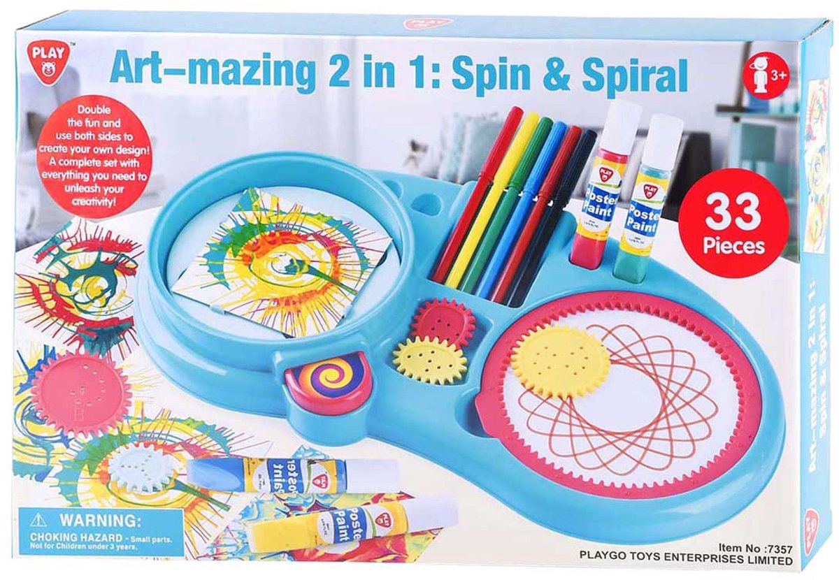 Playgo 2-in-1 Spiralzeichenset - 33 Teile.