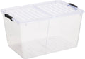 Plast team - opbergbox - opberger - home box flex, 50 liter - transparant