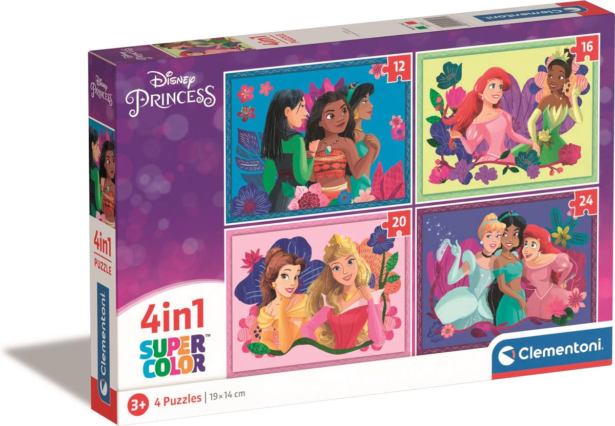Clementoni Puzzles Disney Prinzessin, 4in1